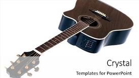  Presentation with acoustic - Beautiful slides featuring black acoustic guitar isolated on white backdrop and a white colored foreground