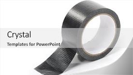  Presentation with duct - PPT theme featuring black adhesive tape isolated background and a light gray colored foreground