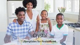  Presentation with dinner - Presentation theme featuring black adult - happy family sitting down background and a  colored foreground