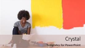  Presentation with black female - PPT theme enhanced with black adult - portrait of a beautiful african background and a soft green colored foreground