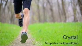  Presentation with forest morning - Amazing presentation having black adult - young sportsman running backdrop and a yellow colored foreground