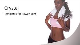  Presentation with strong black woman - Audience pleasing PPT theme consisting of black african woman during exercise backdrop and a  colored foreground