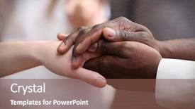  Presentation with black hands - Presentation theme with black afro american hands background and a tawny brown colored foreground