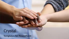  Presentation with black hands - Audience pleasing presentation design consisting of black afro american hands backdrop and a light blue colored foreground