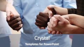  Presentation with black hands - Colorful slide set enhanced with black afro american hands backdrop and a ocean colored foreground