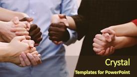  Presentation with black hands - Slides enhanced with black afro american hands background and a wine colored foreground