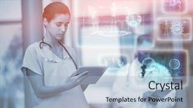  Presentation with black nurse - Theme with black against doctor and nurse background and a light blue colored foreground