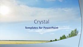  Presentation with agriculture - Amazing slides having black agriculture field and sun in blue sky with clouds backdrop and a light blue colored foreground