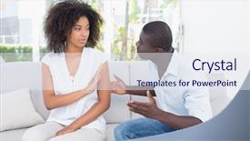  Presentation with black couple having fun - PPT theme consisting of black american women - attractive couple having an argument background and a sky blue colored foreground