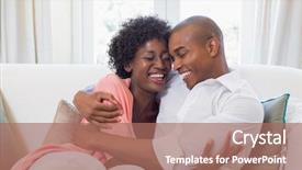  Presentation with black women - Slides having black american women - happy couple relaxing background and a  colored foreground