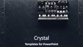  Presentation with analog electronics - Presentation theme consisting of black analog synthesizer top view background and a wine colored foreground