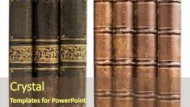  Presentation with old book - Slide deck with black and brown old books background and a tawny brown colored foreground