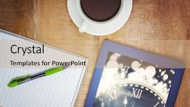  Presentation with gold black - PPT theme having black and gold new year background and a coral colored foreground