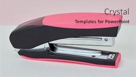  Presentation with hacker in pink and black - PPT theme having black and pink stapler background and a coral colored foreground
