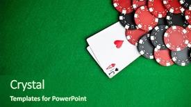  Presentation with poker chips - Beautiful PPT theme featuring black and red poker chips backdrop and a forest green colored foreground