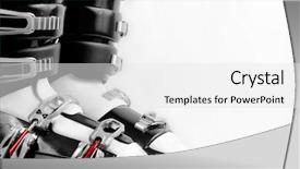  Presentation with ski - Theme consisting of black and red ski boots background and a white colored foreground