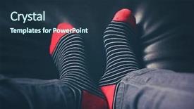  Presentation with vintage retro - Presentation theme consisting of black and red striped sock background and a tawny brown colored foreground