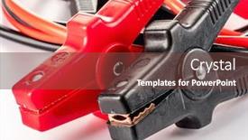  Presentation with cables - Amazing slides having black-and-red-twisted-jumper backdrop and a tawny brown colored foreground