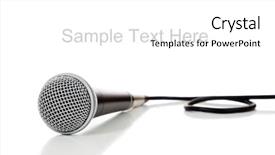  Presentation with microphone - PPT theme featuring black and silver microphone background and a white colored foreground