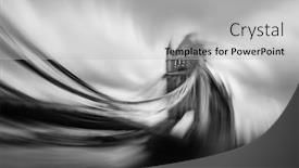  Presentation with tower - Presentation design consisting of black-and-white-abstraction background and a light gray colored foreground