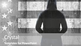  Presentation with black-man - PPT theme consisting of black and white american flag background and a  colored foreground