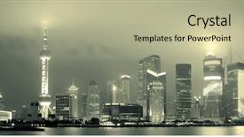  Presentation with oil rig in white and black - Cool new slide set with black and white at night backdrop and a  colored foreground