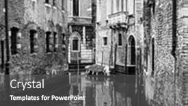  Presentation with canal - Amazing theme having black-and-white-beautiful-water backdrop and a dark gray colored foreground