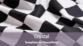  Presentation with checkered flag - Cool new slides with black and white checkered flag backdrop and a gray colored foreground