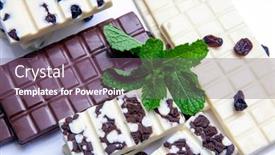  Presentation with white chocolate - Audience pleasing slide deck consisting of black-and-white-chocolate-bars backdrop and a violet colored foreground