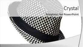  Presentation with oil rig in white and black - Colorful PPT layouts enhanced with black and white hat isolated backdrop and a white colored foreground