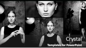  Presentation with mosaic - Presentation consisting of black and white image mosaic of elegant young cold woman background and a dark gray colored foreground