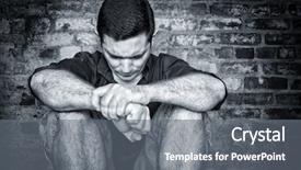  Presentation with white bricks - Beautiful slide set featuring black and white image backdrop and a gray colored foreground