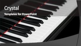  Presentation with piano black white - Audience pleasing theme consisting of black and white keys backdrop and a dark gray colored foreground