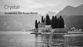  Presentation with kotor montenegro - Presentation theme featuring black-and-white-landscape background and a light gray colored foreground