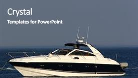  Presentation with anchor - Cool new presentation design with black and white motor boat backdrop and a gray colored foreground