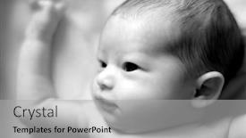  Presentation with black baby - Presentation design with black and white photo background and a light gray colored foreground