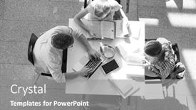  Presentation with black students - Presentation having black and white photo of students doing group projects while sitting on table at university library background and a gray colored foreground