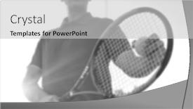  Presentation with athlete - Colorful theme enhanced with black and white photo of senior athlete playing tennis backdrop and a light gray colored foreground