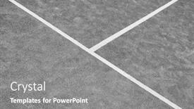  Presentation with court - Theme having black and white photo of tennis court background and a gray colored foreground