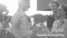  Presentation with black business - Slide deck featuring wine glass on success party background and a gray colored foreground