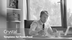  Presentation with writing notes - Presentation theme enhanced with black and white photo background and a gray colored foreground