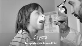  Presentation with black patient - Slide set having tonsillitis - black and white photo background and a gray colored foreground