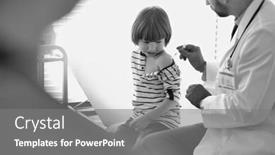  Presentation with black patient - Colorful slide deck enhanced with medical pedia - black and white photo backdrop and a gray colored foreground