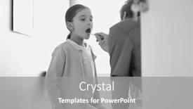  Presentation with black nurse - Slide set with tonsillitis - black and white photo background and a gray colored foreground