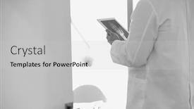  Presentation with digital hospital - Colorful PPT theme enhanced with checking x-ray on digital backdrop and a light gray colored foreground