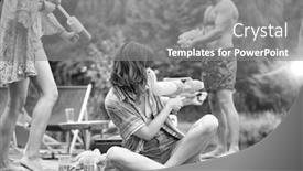 Presentation with guns - Cool new slides with black and white photo of couples playing water guns in per at lakeshore backdrop and a gray colored foreground