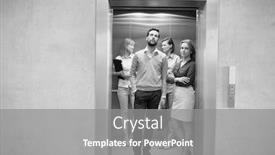 Presentation with black people - Amazing slide set having black and white photo of business people waiting in elevator backdrop and a gray colored foreground