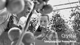  Presentation with black female - Colorful presentation design enhanced with black-and-white-photo backdrop and a gray colored foreground