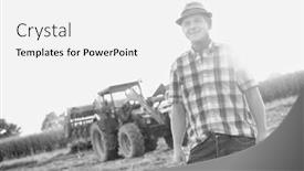  Presentation with tractor - Colorful presentation theme enhanced with black-and-white-photo backdrop and a white colored foreground