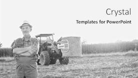  Presentation with tractor - Beautiful presentation theme featuring black-and-white-photo backdrop and a white colored foreground